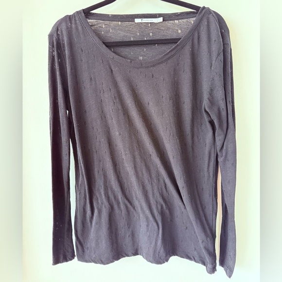 Alexander Wang Gray Vintage Tshirt with Scoop Neckline - Picture 1 of 5